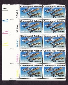 1684 Commercial Aviation MNH Plate Block LL