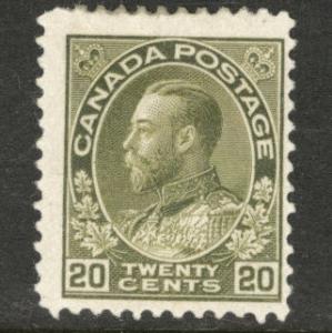 CANADA Scott 119 MH* 1925 20c Admiral stamp CV$100 