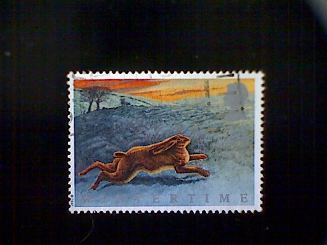 Great Britain, Scott #1422, used (o), 1992, Animals in Winter: Brown Hare, 24p