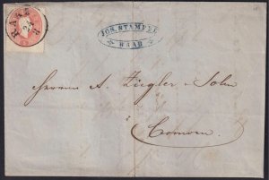 Austria - 1860 - Scott #14 - used on cover - RAAB pmk Hungary