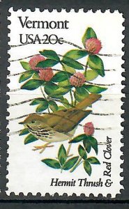 1997 Vermont Birds and Flowers used single - perf 10.5 x 11