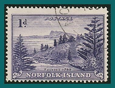 Norfolk Island 1947 Ball Bay, used  #2,SG2