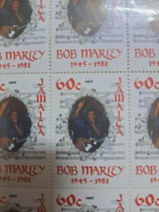 Jamaica Bob Marley  panes of stamps .SG 534  and 535