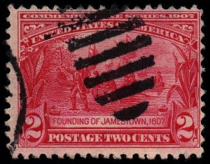 U.S. Scott #329: 1907 2¢ Jamestown Exposition, Used, F