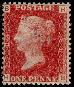 SG43, 1d rose-red plate 84, LH MINT. Cat £80. HB