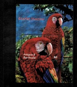 Antigua 2000 - Birds Parrots  - Souvenir Stamp Sheet - Scott #2397 - MNH