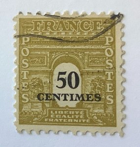 France 1945 Scott 523C used - 50c, Arc de Triomphe