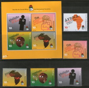 Angola 2002 Committee of International Socialists Map Sc 1217-21a 5v+M/s MNH # 7