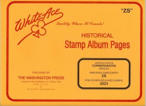 WHITE ACE 2023 US Commemorative Singles Simplified Stamp Album Supplement ZS NEW