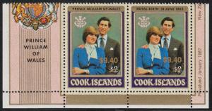 Cook Islands Surcharge on #660 Pair (Scott # 981) MNH