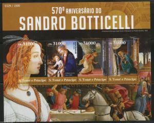 SAO TOME  2015 570th BIRTH  ANNIVERSARY OF SANDRO BOTTICELLI SHEET MINT NH