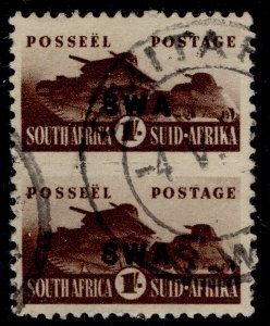 SOUTH WEST AFRICA GVI SG130, 1s brown, FINE USED. Cat £42.