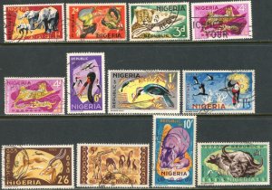 NIGERIA Sc#185, 187a-189, 189b-197 1965 Wild Animals Part Set to £1 Used