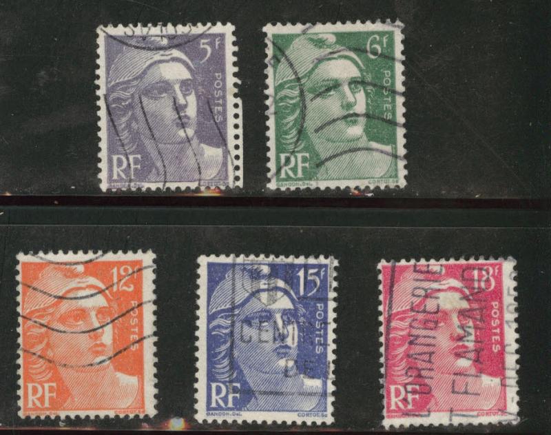 France Scott 650-4 used 1951 Marianne set