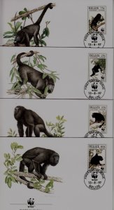 Belize 1083-86 FDC WWF-97/Monkeys