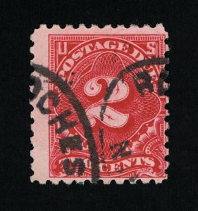 SCARCE GENUINE SCOTT #J60 USED 1916 BEP-ISSUE ROSE 2¢ POSTAGE DUE #15811