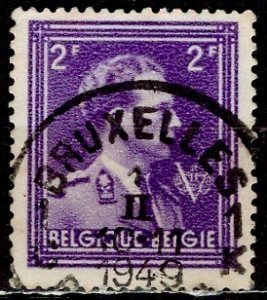 Belgium; 1944: Sc. # 357; O/Used  Victory Single Stamp