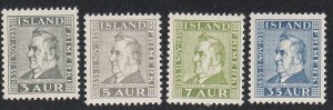 Iceland # 195-198, Matthias Jochumsson, Mint LH, 1/2 Hinged Cat