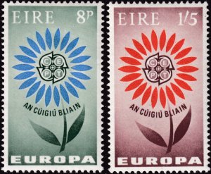 Sc# 196 / 197 Ireland 1964 Europa: CEPT Daisy complete set MNH CV $17.00 