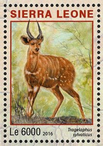 Park Kidepo Stamp Uganda Tragelaphus Sylvaticus S/S MNH #7290-7293