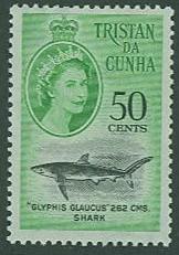 Tristan Da Cunha SC# 53 QEII &  Shark 50c MH