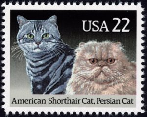 U.S. #2375 22c MNH (Cats - American Shorthair, Persian)