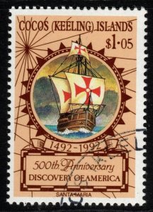 COCOS (KEELING) ISLANDS SG264 1992 DISCOVERY OF AMERICA BY COLUMBUS FINE USED