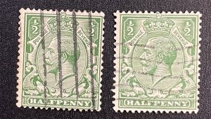 Great Britain #159 + #187 King George V (1912 vs 1924 variation)