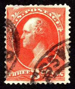 1887, US 3c, Washington, Used, Sc 214