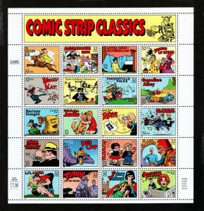 U.S. # 3000 Comic Strip Classics Mint NH Sheet Face $6.40!