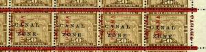 Canal Zone 20 Block of 36 Stamps w/Progressive Overprint Shift with PF Cert!