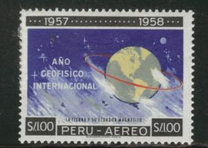 Peru Scott C168 MH* Earth airmail stamp 1961