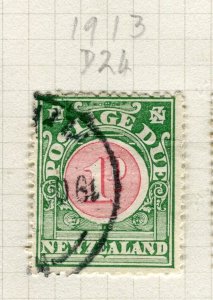 NEW ZEALAND; 1913 early Postage Due issue fine used 1d. value