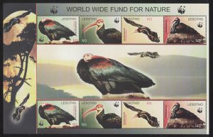 Lesotho WWF Southern Bald Ibis Birds MS 2004 MNH SC#1336 a-d SG#MS1938