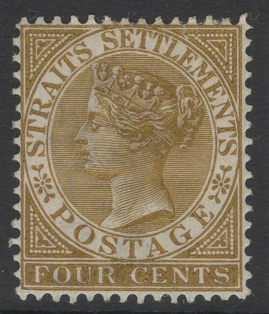 MALAYA STRAITS SETTLEMENTS SG64b 1883 4c DEEP BROWN MTD MINT