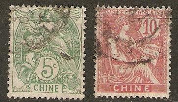 France Off China 34-5 Mi 19-20 Used F/VF 1902-3 SCV $5.85