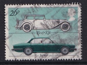 Great Britain   #1004  used  1982  cars  26p  Jaguar