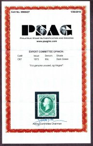 US O67 90c State Department Official Mint VF OG H w/ PSAG Cert SCV $1050 