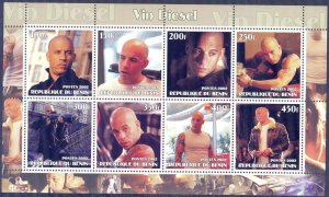 Benin 2002 Cinema Actor Vin Diesel Sheet MNH Private