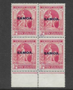 Samoa 137  1920  block  4  VFNH