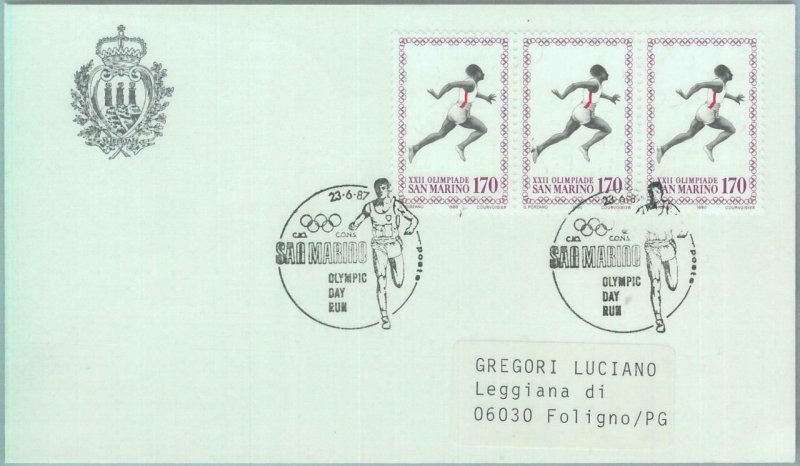 89847 - SAN MARINO - Postal History - SPECIAL POSTMARK 1987  SPORT  Athletics