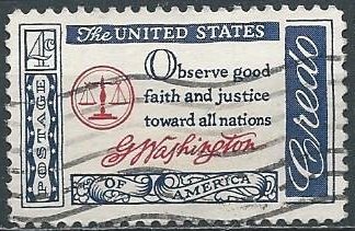 US 1139 (used) 4¢ American credo: Washington (1960)