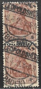 GERMANY 1920 5pf GERMANIA Issue Pair Sc 118 VFU WEIL-LEOPOLDSHOHE Postmark