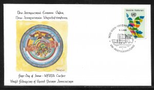 UN Vienna 8 2.50s Dove WFUNA Cachet FDC First Day Cover