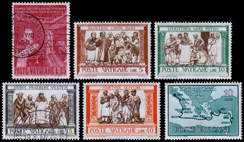 Vatican City Scott 282, 284-286, 290, 304 (1960-61) Mint/Used LH VF B