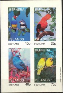 {B291} Bernera Scotland Birds (5) Sh.4 Imperf. MNH Cinderella !!