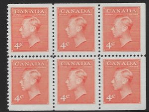 Canada 287b  1949 4 cent pane  6  FVF Mint  NH