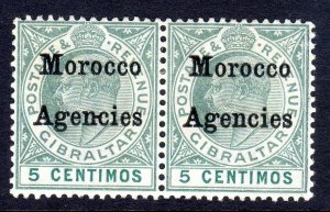 MOROCCO AGENCIES -  1903-5 - sg 17c - Hyphen between  n-c  in pair -  