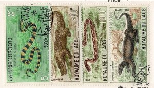 Laos #156-9 used cpl reptiles