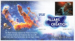 24-036, 2024, Pillars of Creation, First Day Cover, Digital Color Postmark,Space